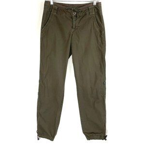 Athleta Size 4 Joggers Roll Up Pant Legs Pockets Drawstring Comfort Waist Brown